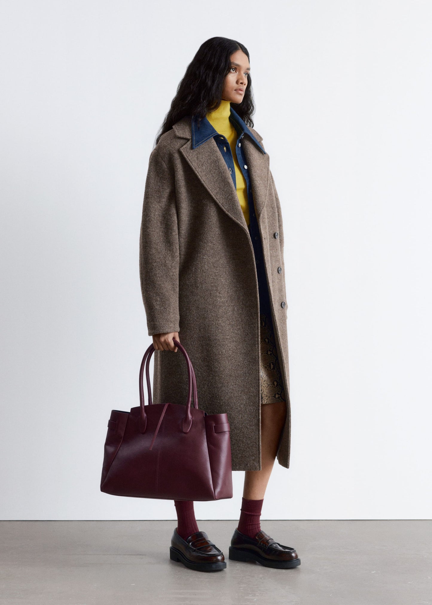 Voluminous Belted Wool Coat