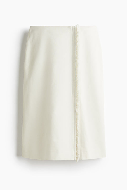 Frayed wrap skirt