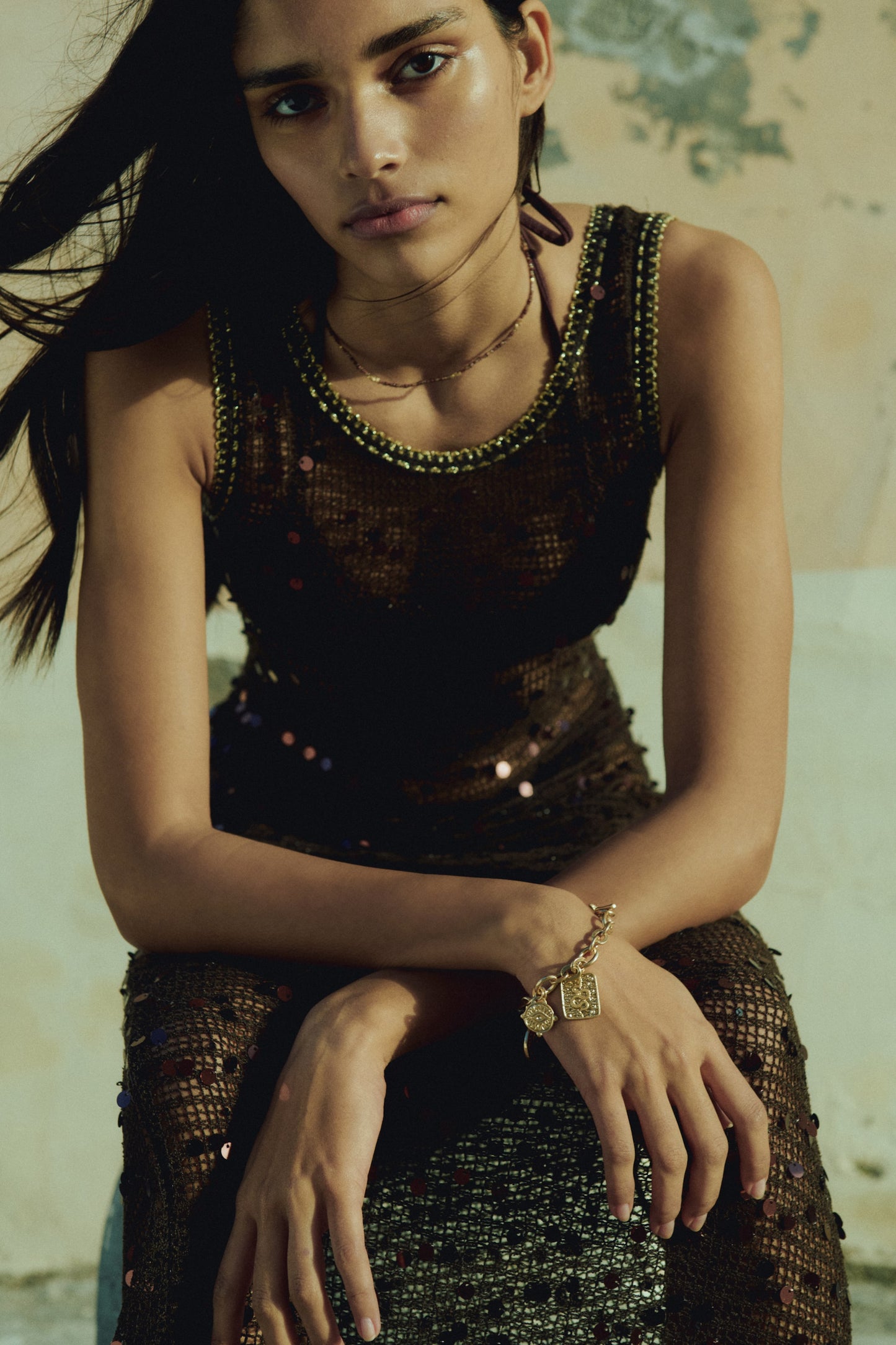 Sequined net dress