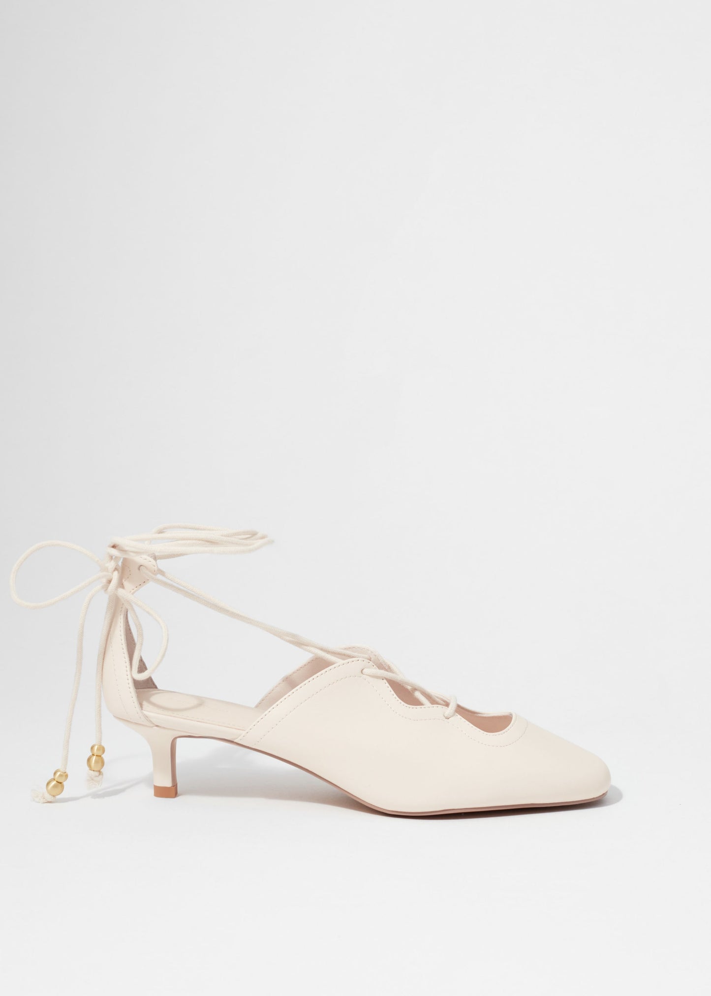 Lace-Up Leather Pumps