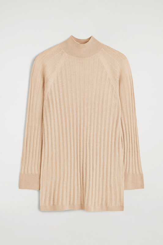 Sheer Ribbed-Knit Top
