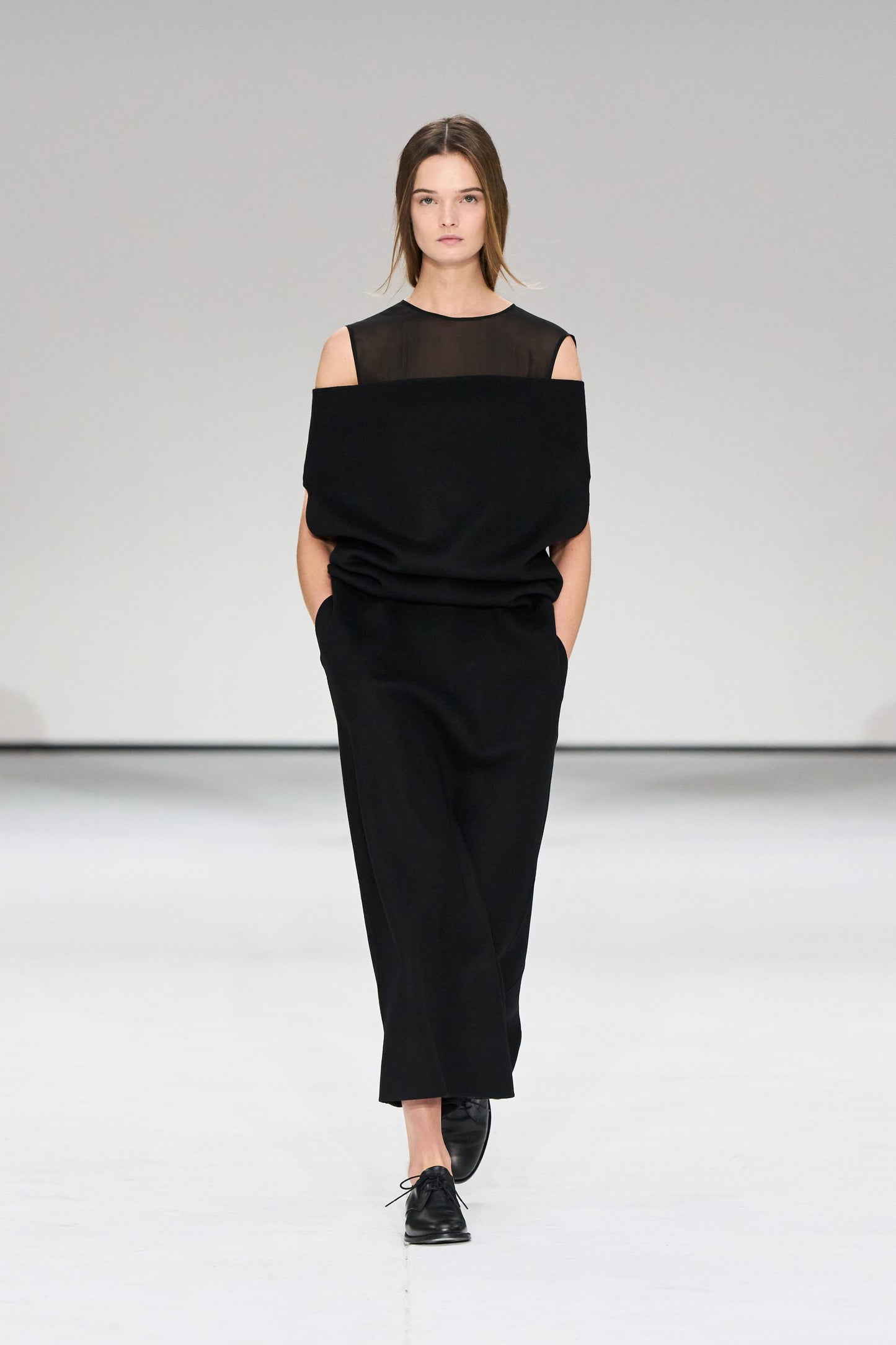 Off-The-Shoulder Wool-Silk Dress