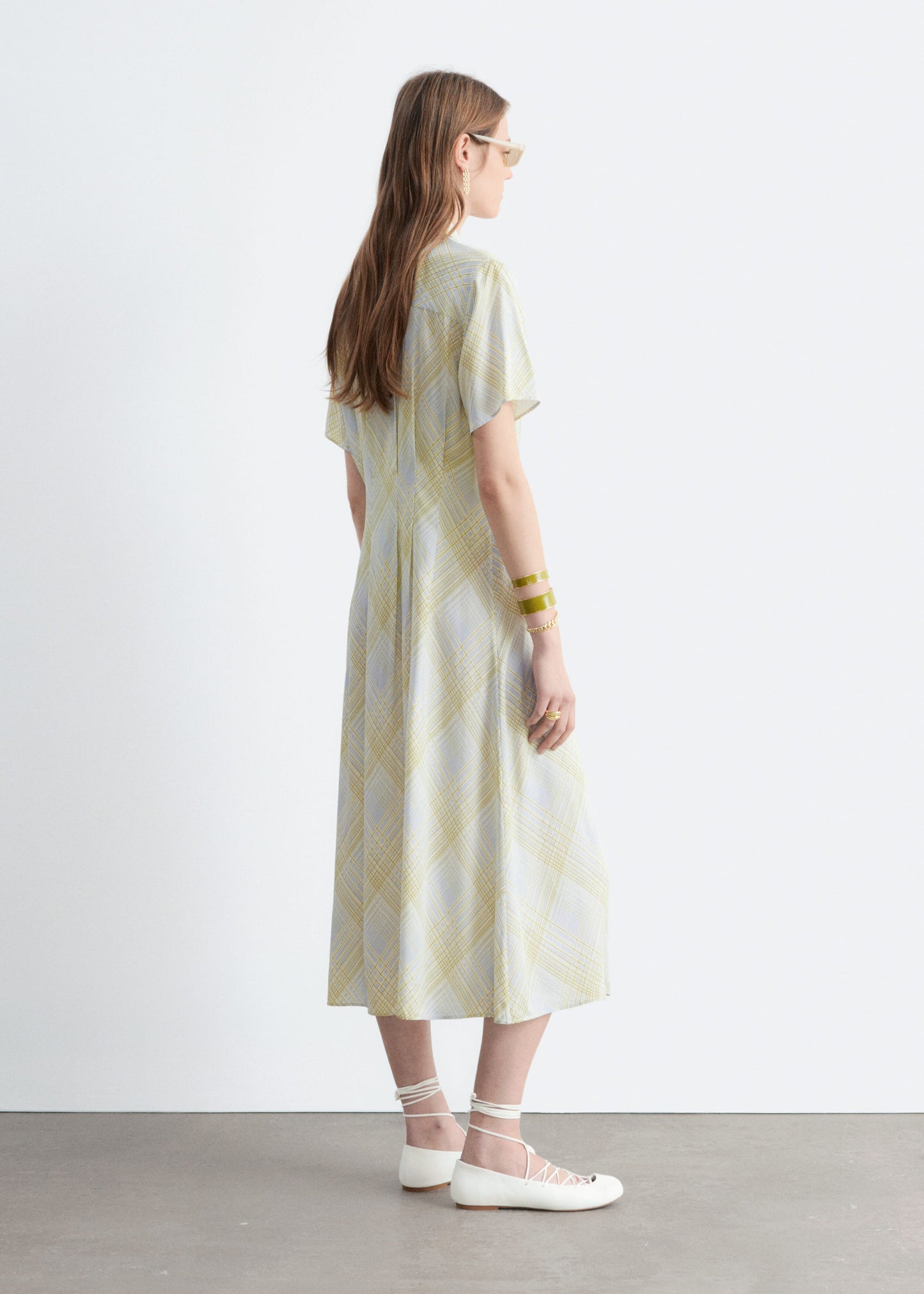 Pleated Waist Shirt Dress
