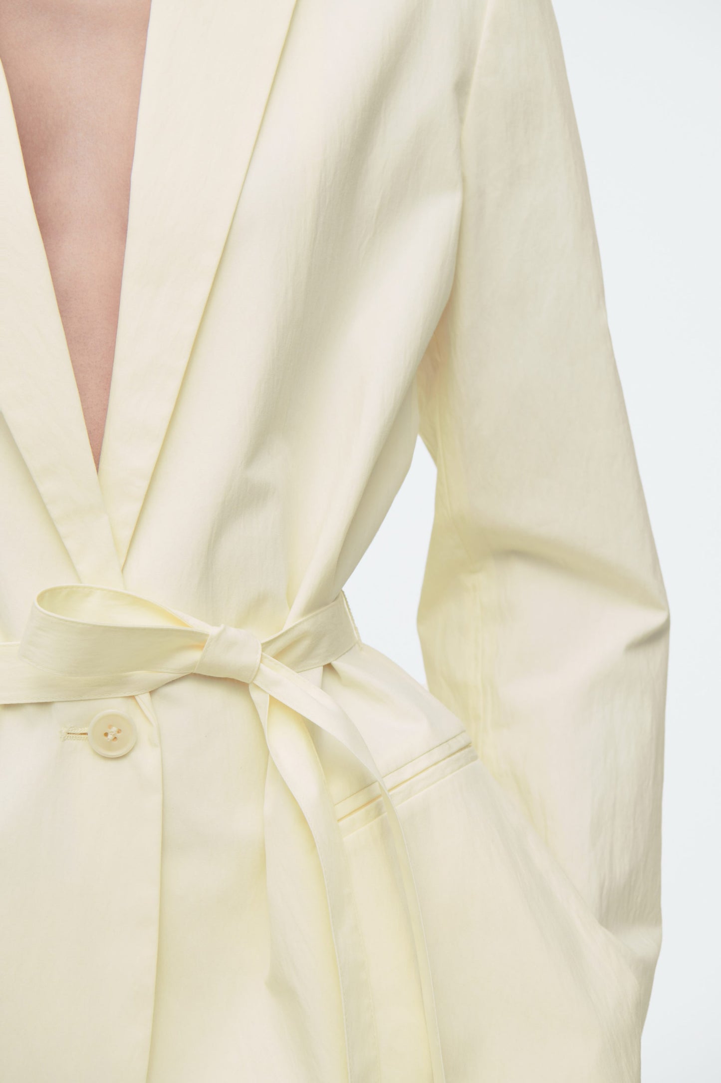 Tie-waist cotton blazer