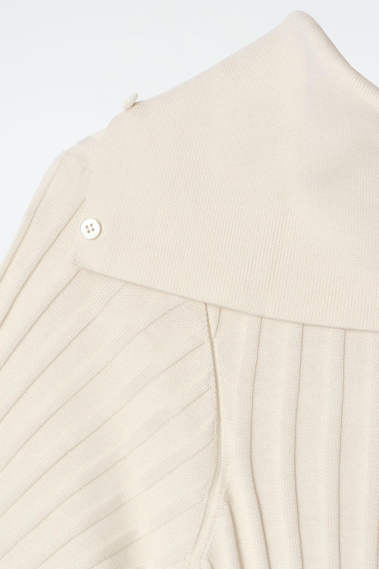 Rib-knit silk polo top