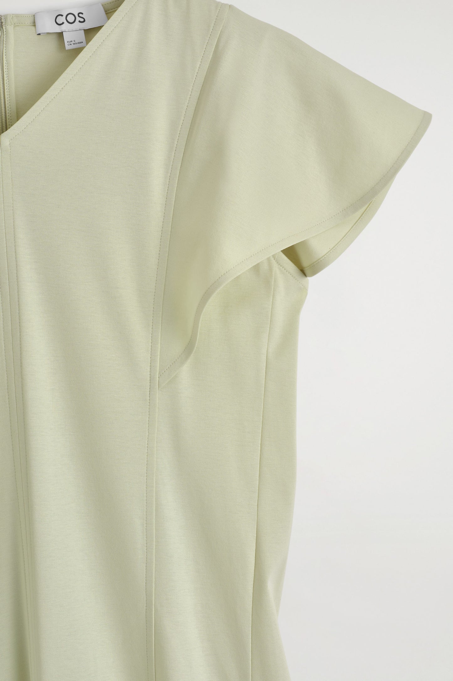 Petal-Sleeve Cotton Midi Dress