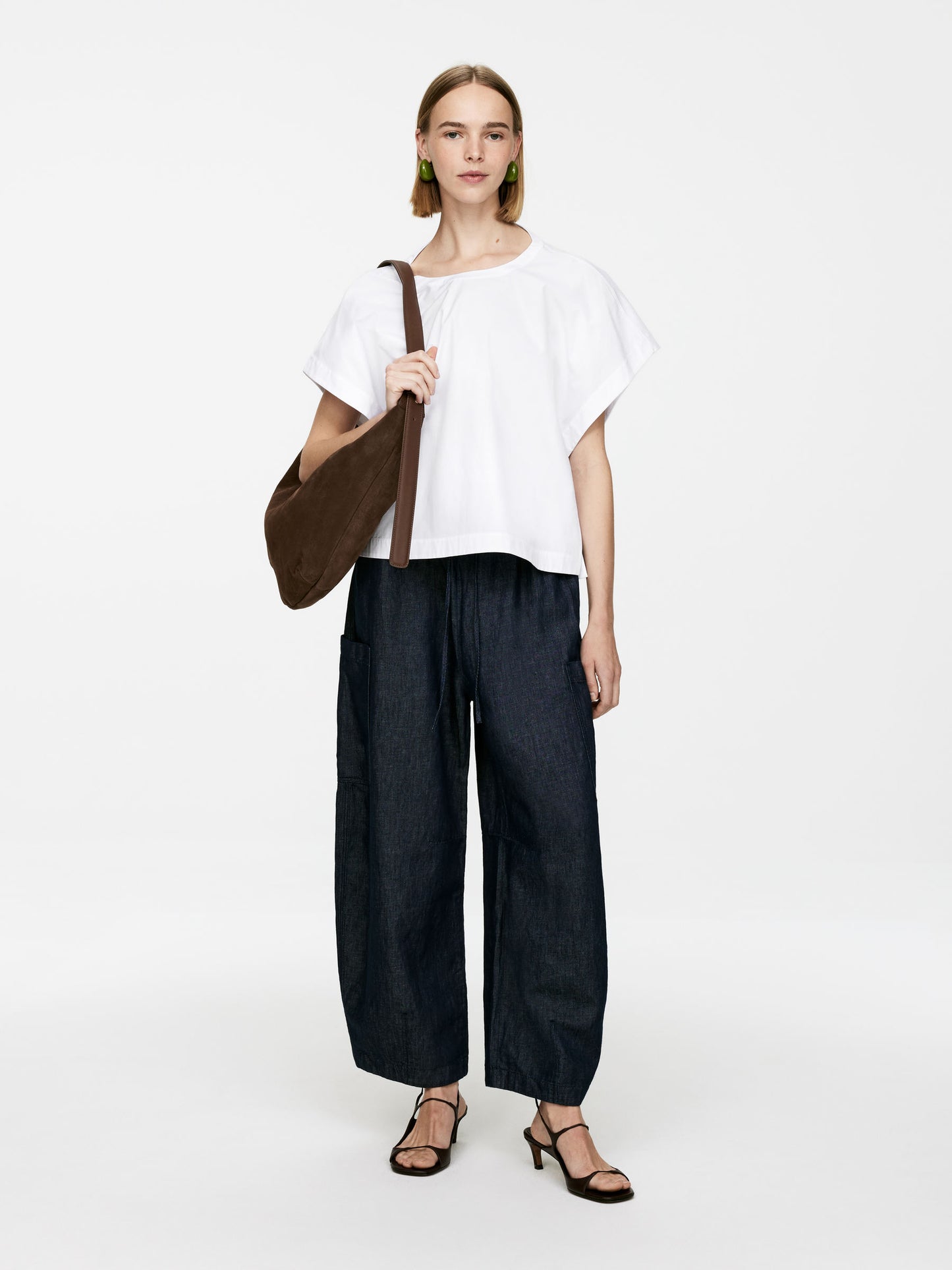 Curved Suede Bag