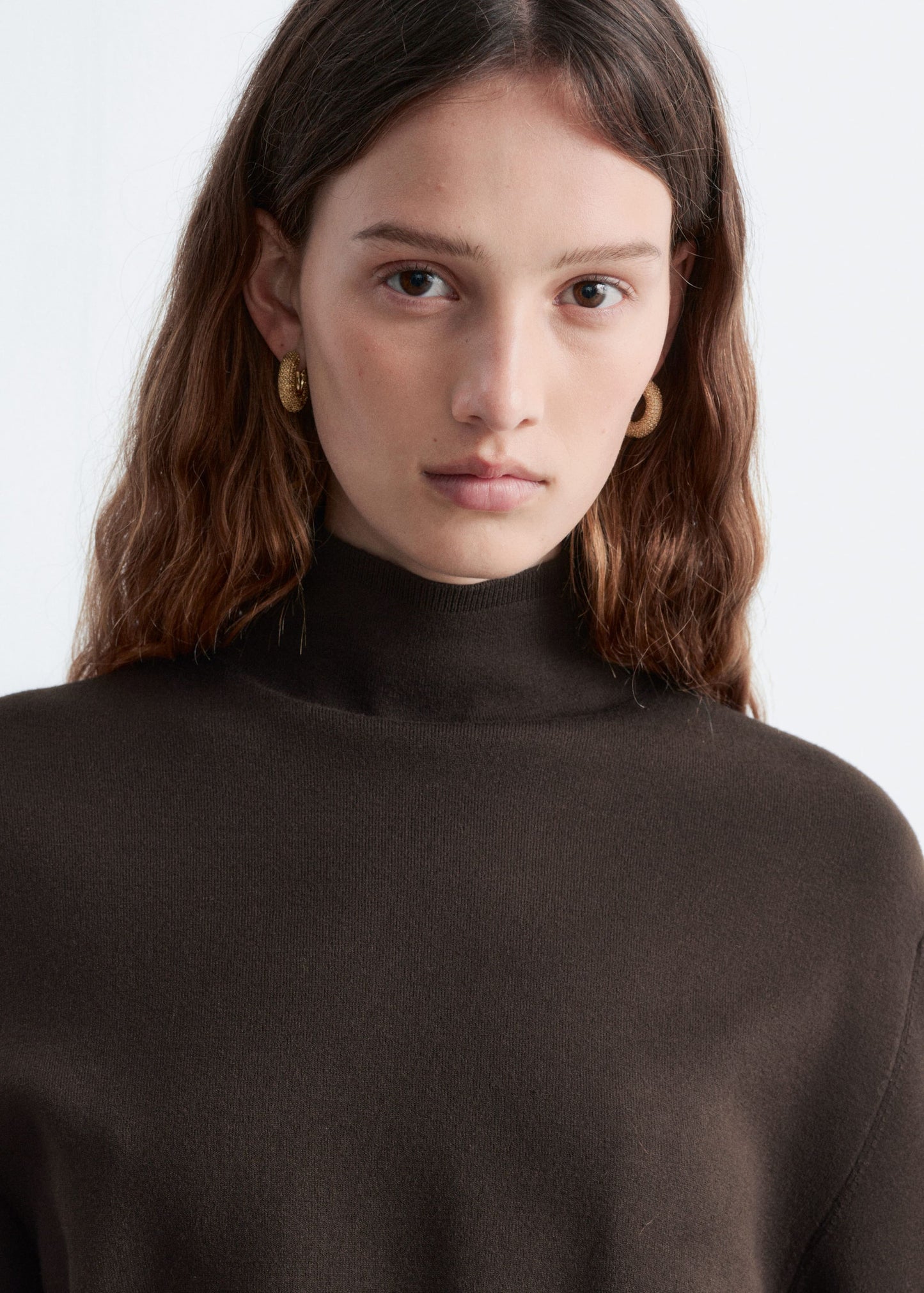 Knitted Mock-Neck Mini Dress