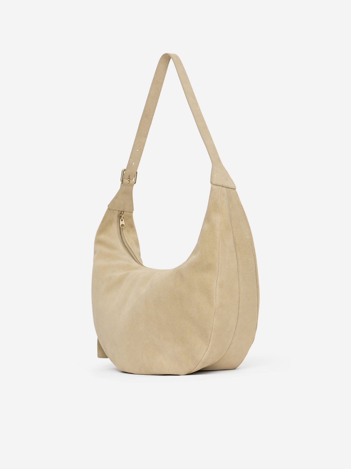 Curved Suede Bag