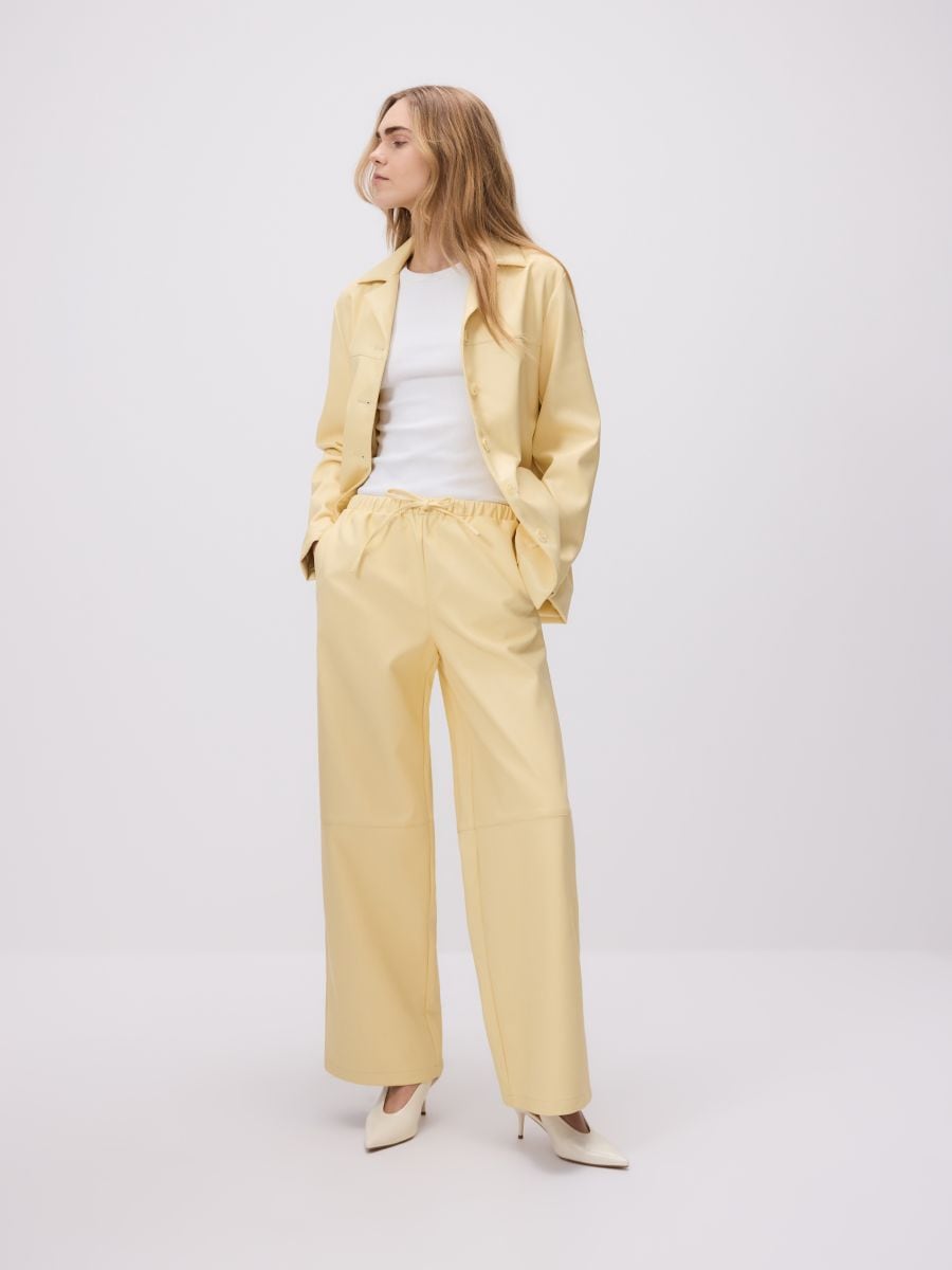 Faux leather trousers