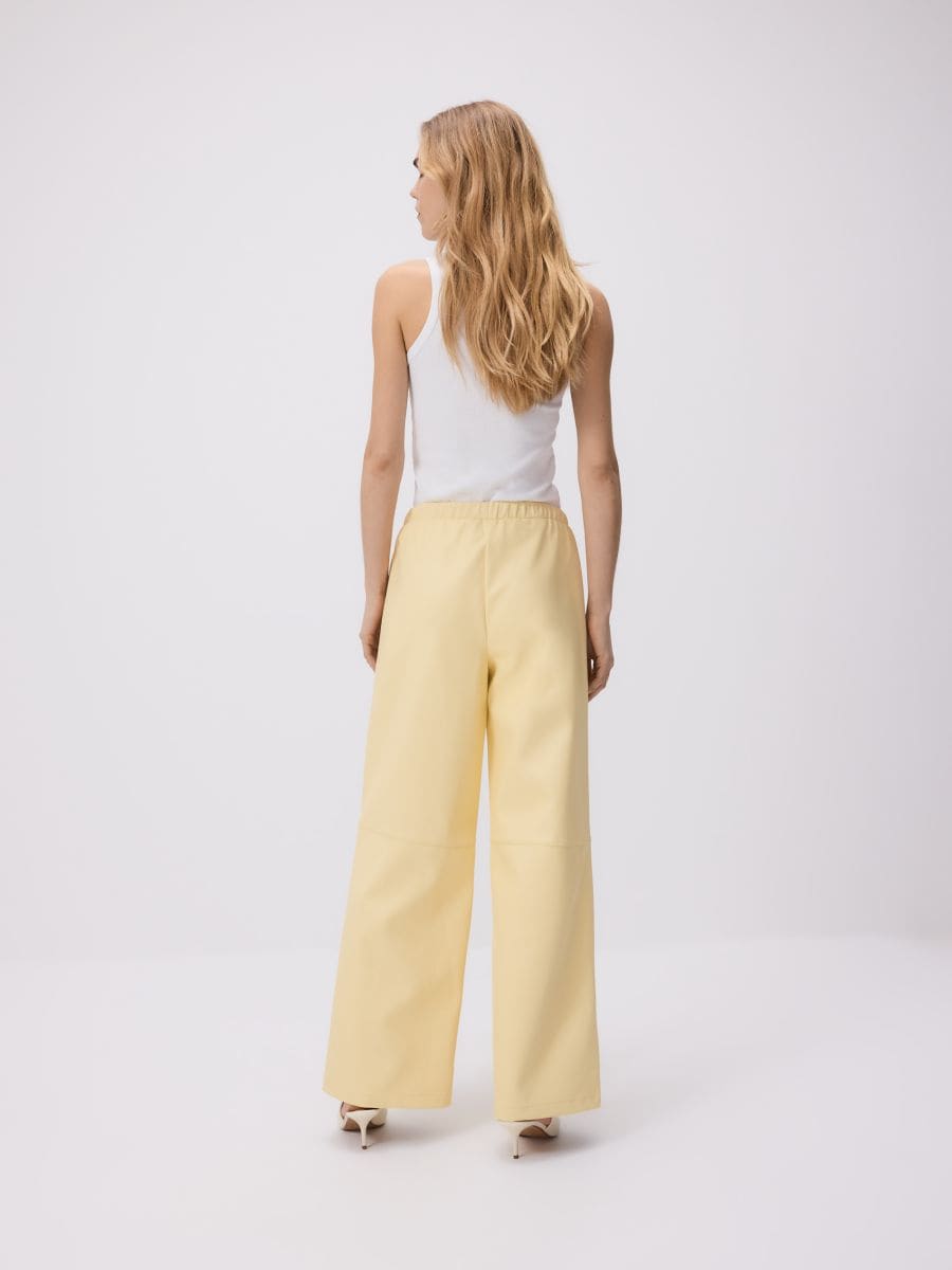 Faux leather trousers