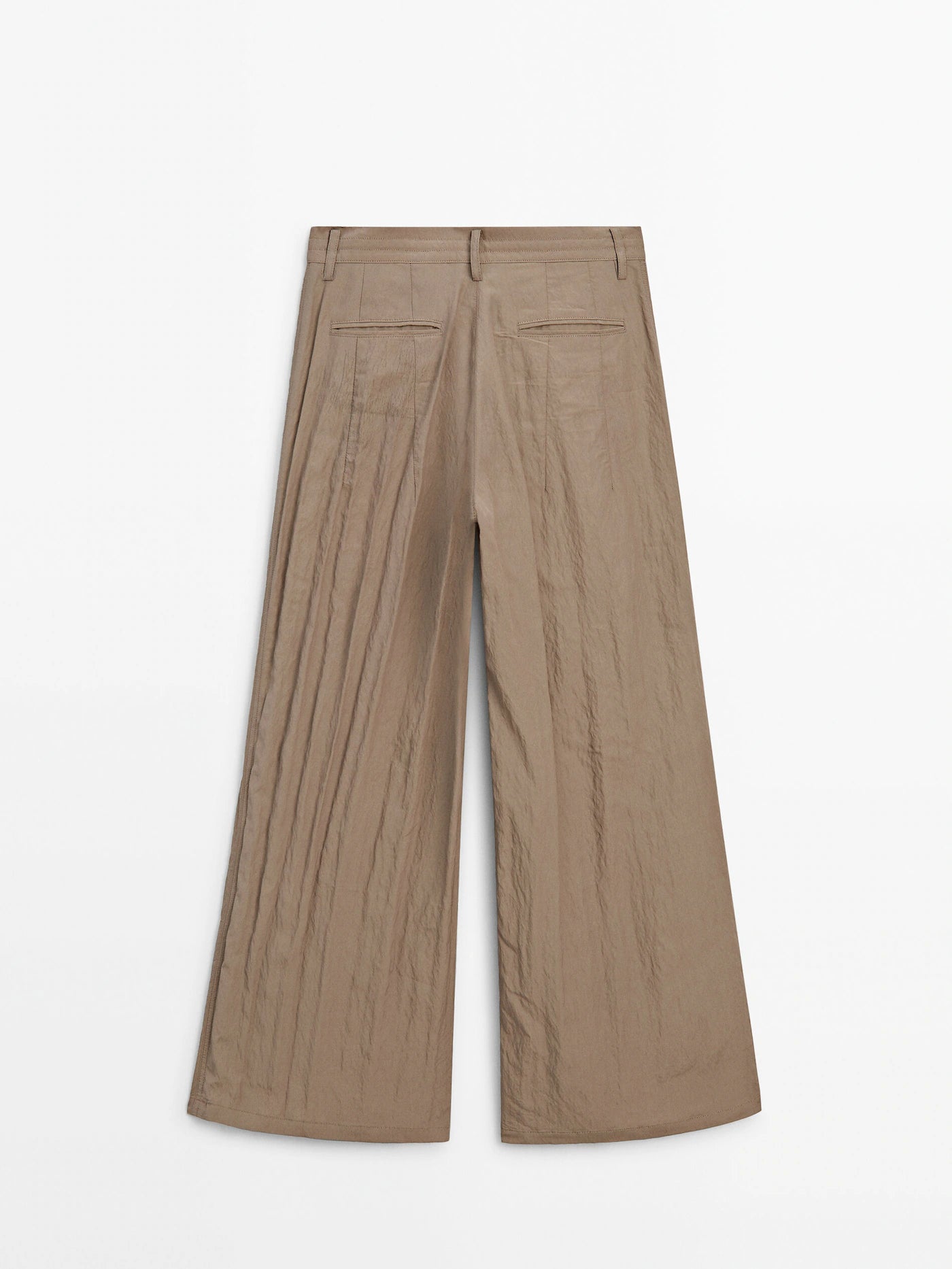 Creased-effect darted trousers