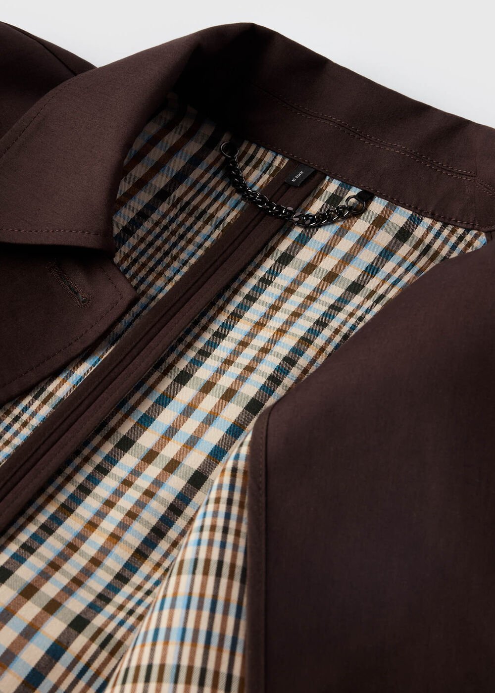 Brown Check Lined Car Coat