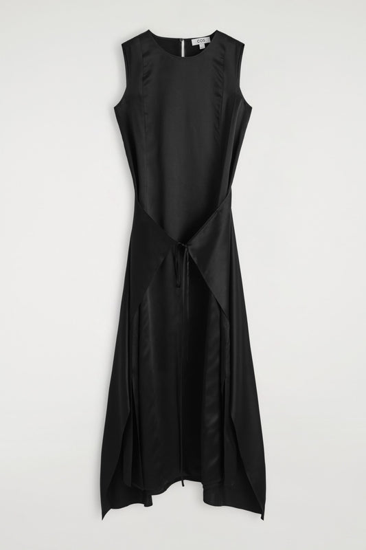 Wrap-Front Silk Maxi Dress