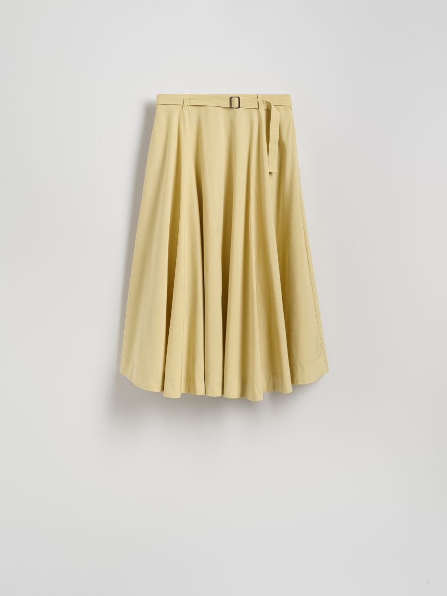 Cotton rich midi skirt