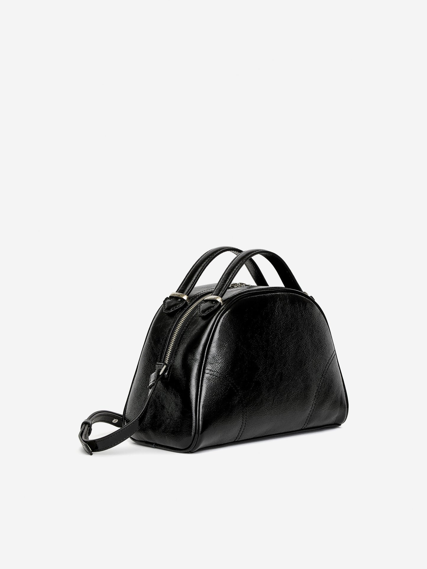 Lacquered Leather Crossbody Bag