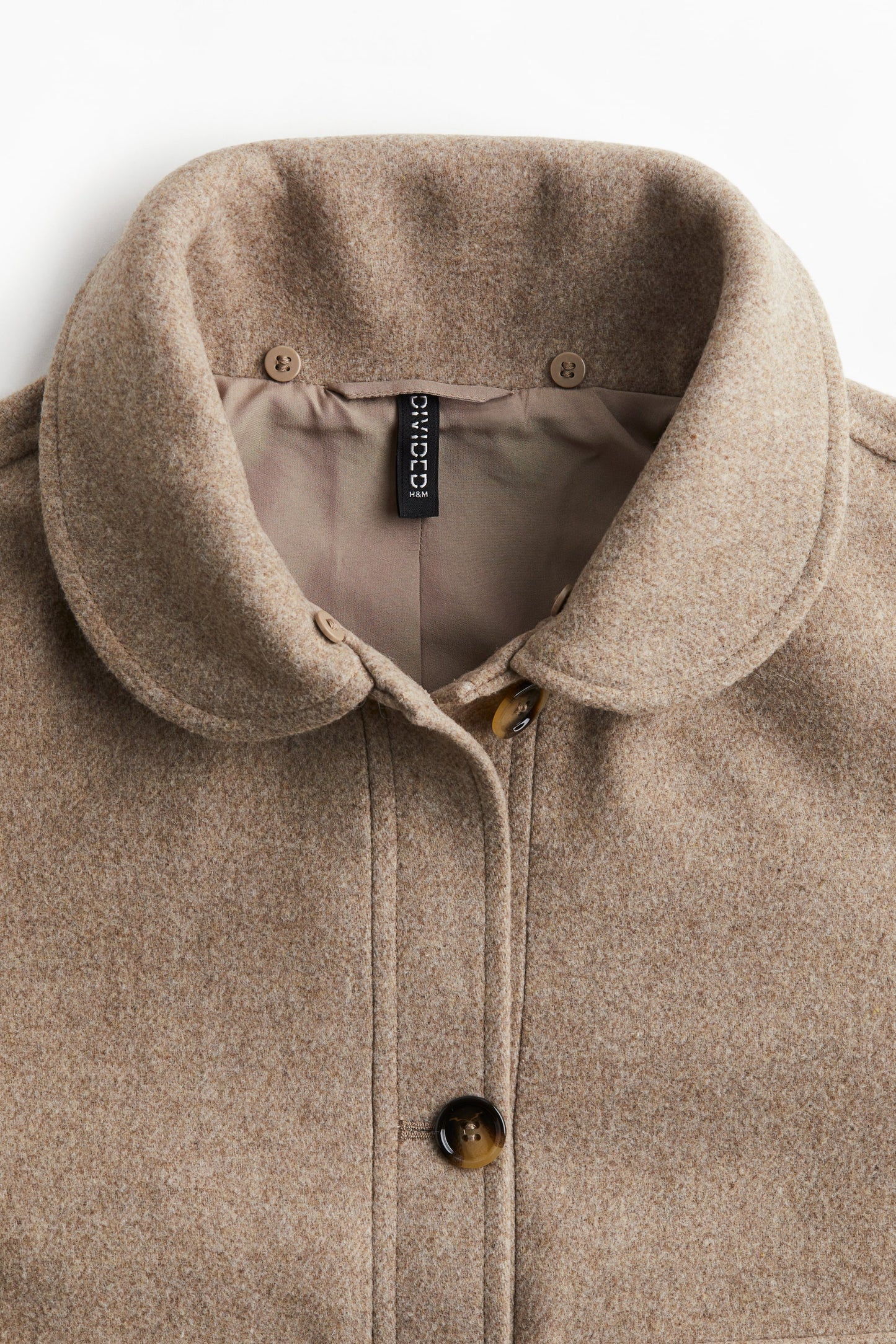 Fluffy-collar twill jacket