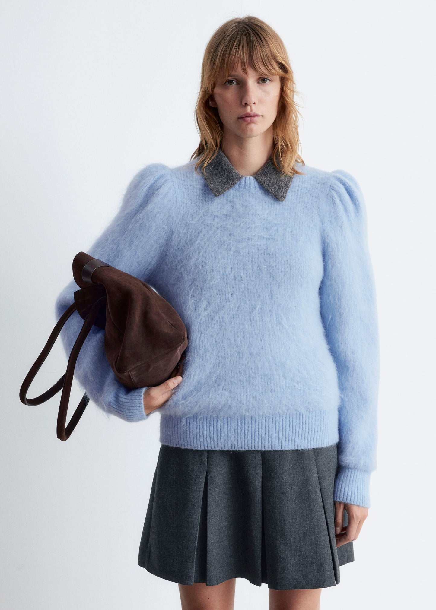 Mohair-Blend Puff-Sleeve Jumper