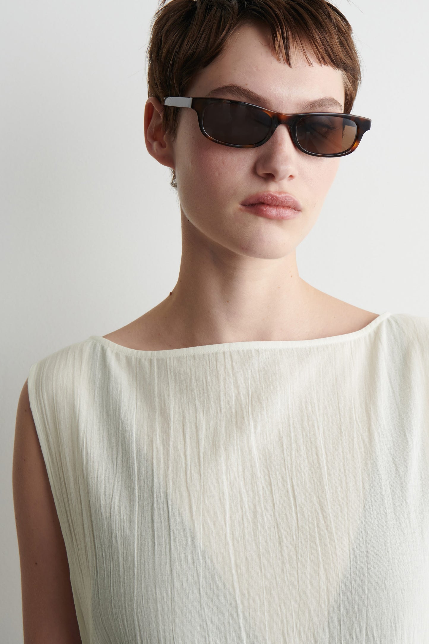 Open-side sheer tunic