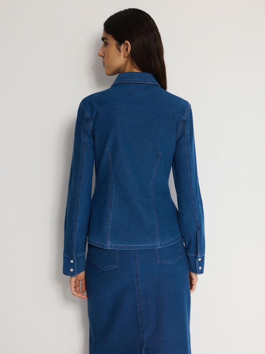 Denim shirt with darts
