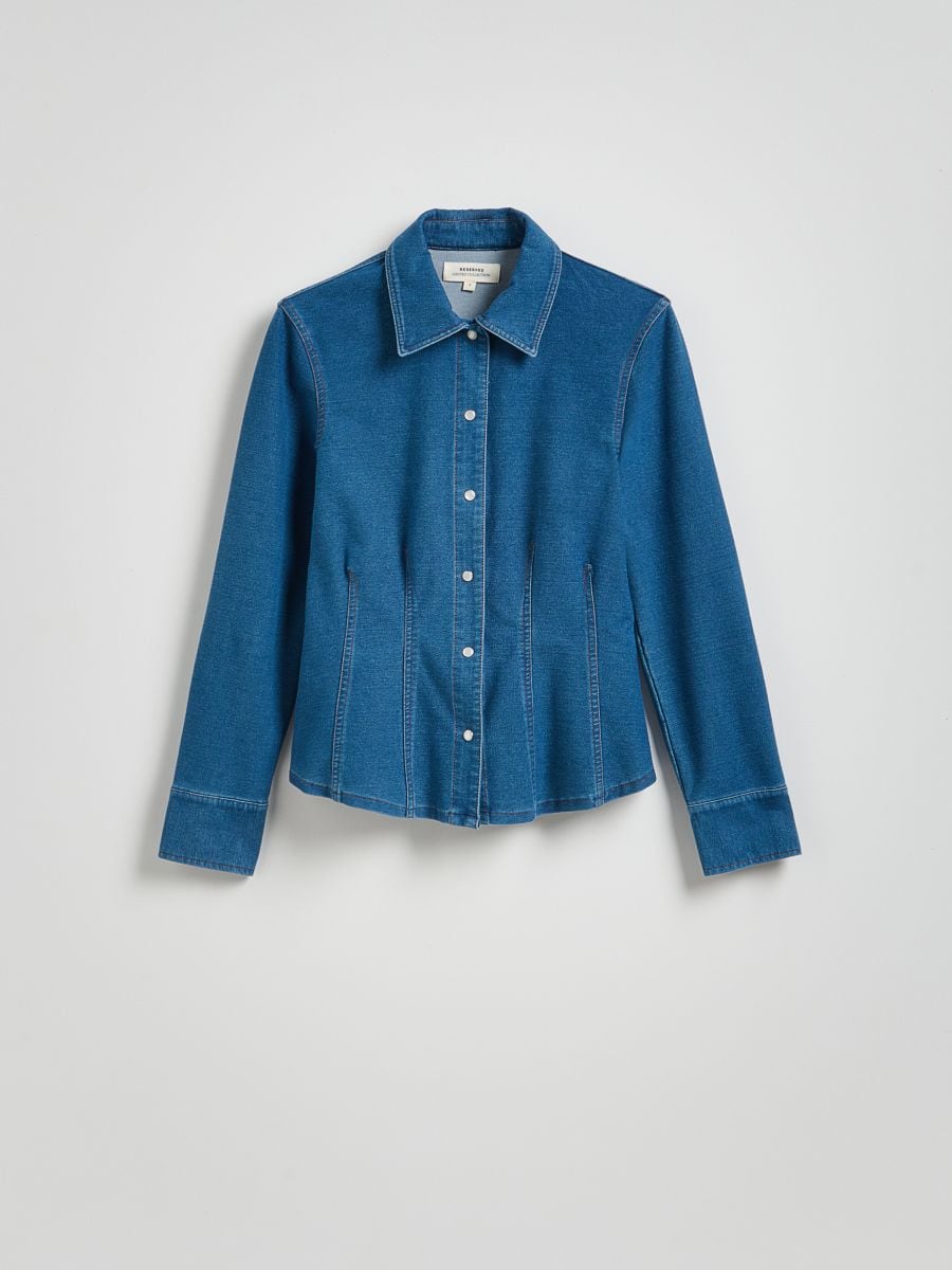 Denim shirt with darts