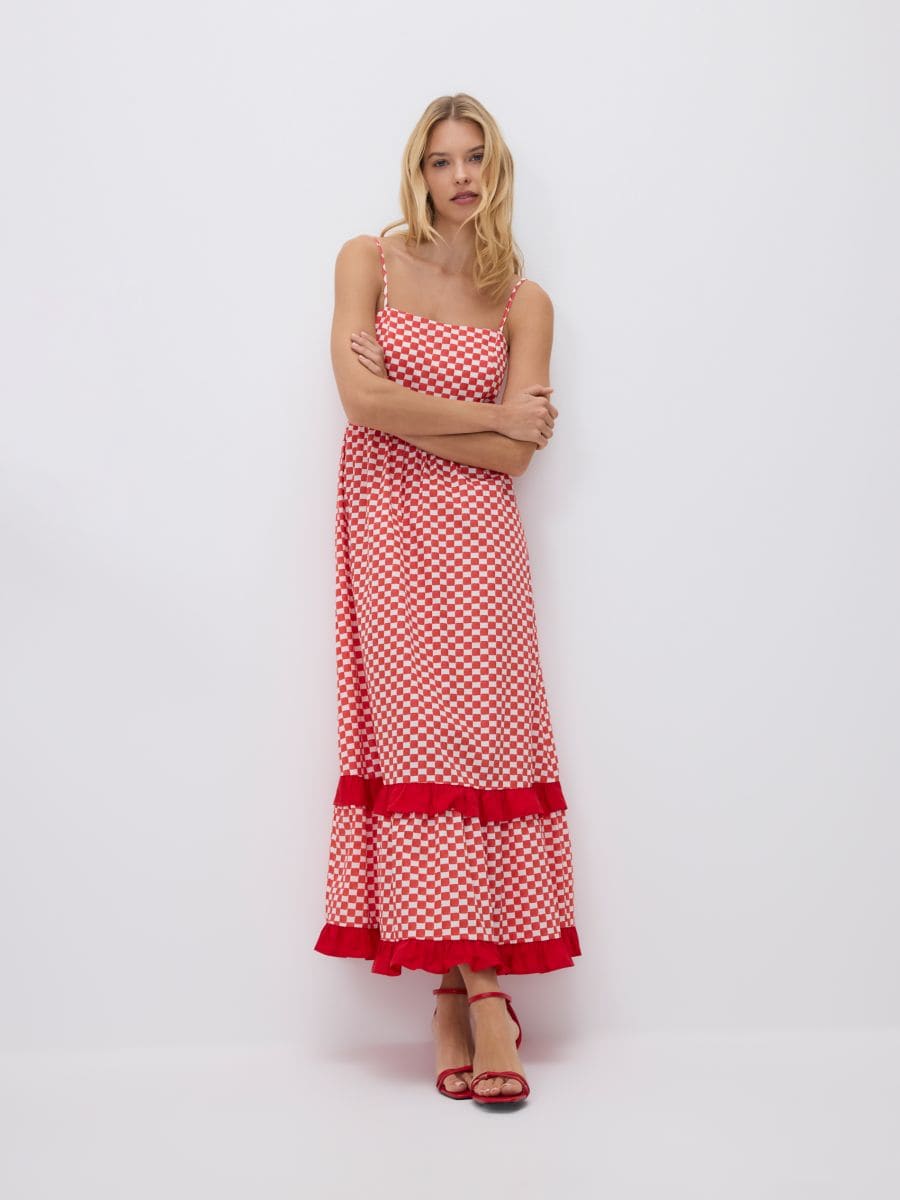 Checked MAxi Dress