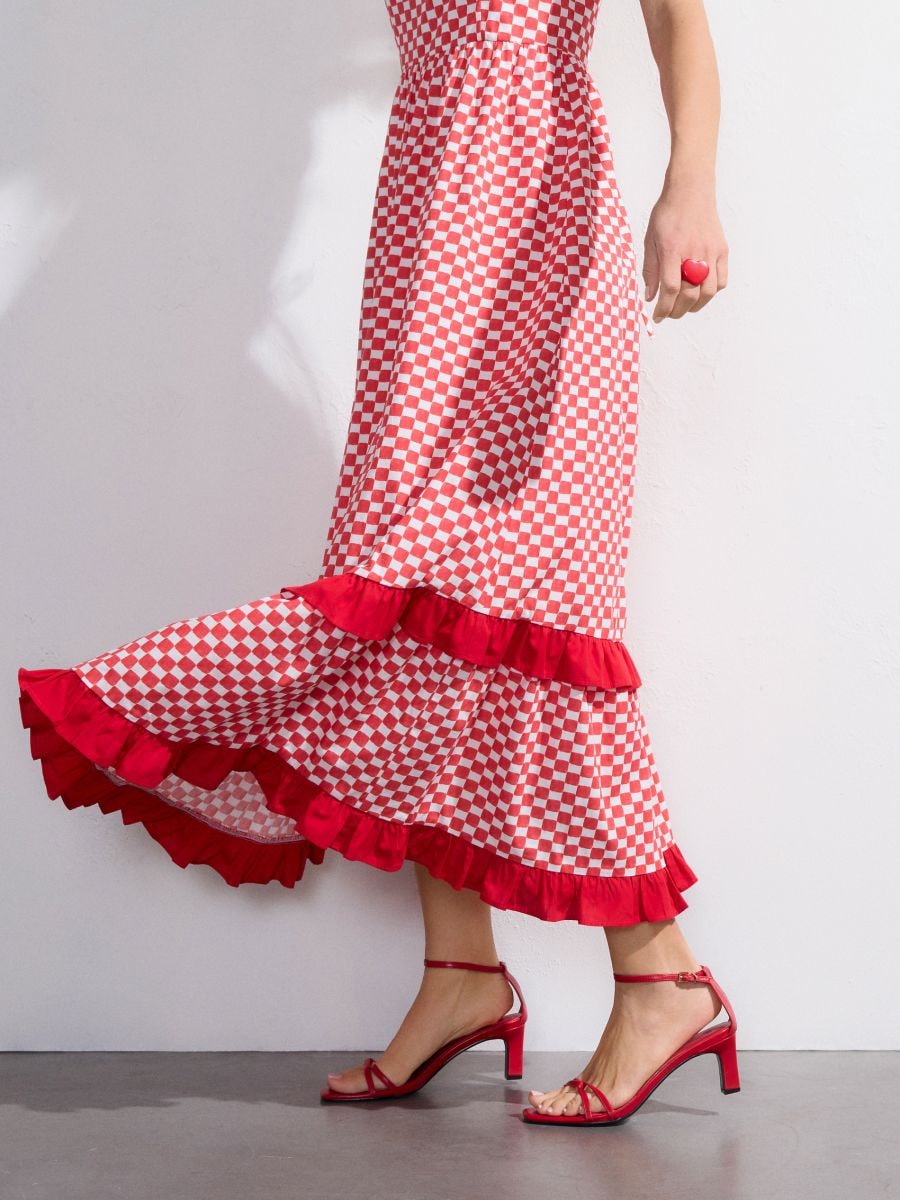 Checked MAxi Dress