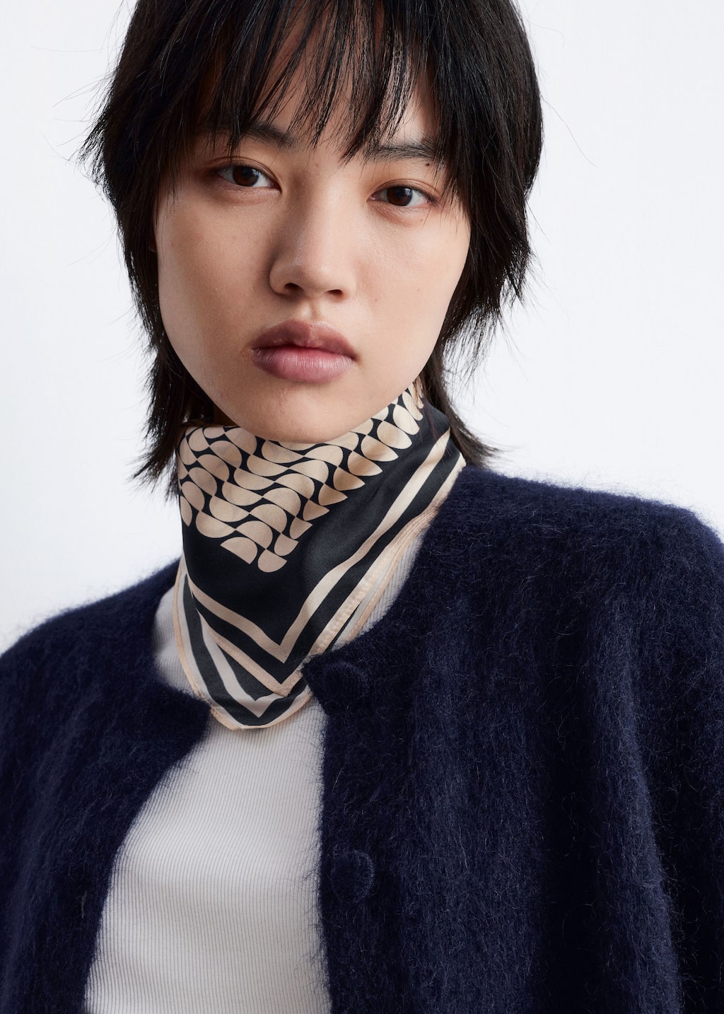 Graphic-Print Square Silk Scarf
