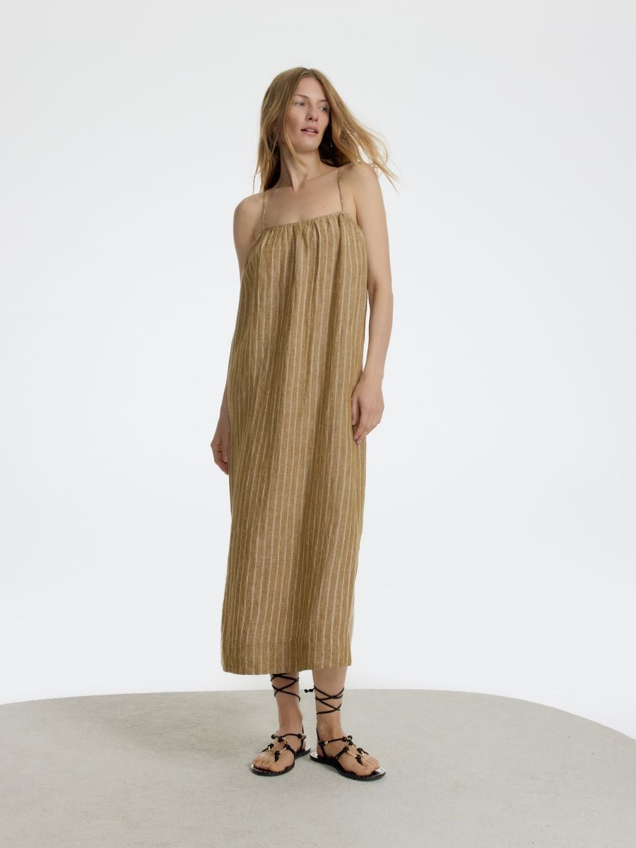 Striped linen dress