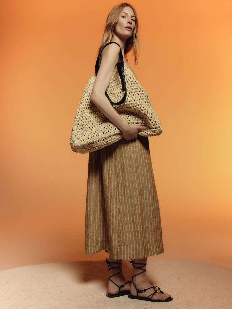 Striped linen dress