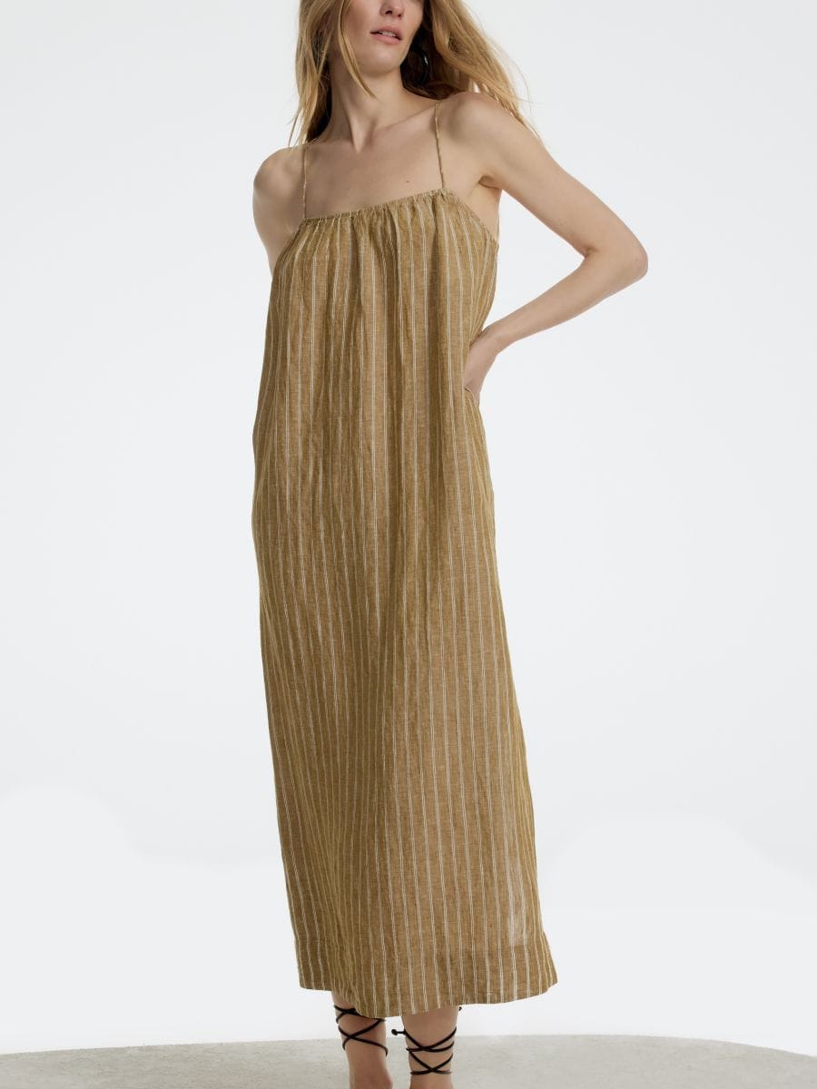 Striped linen dress