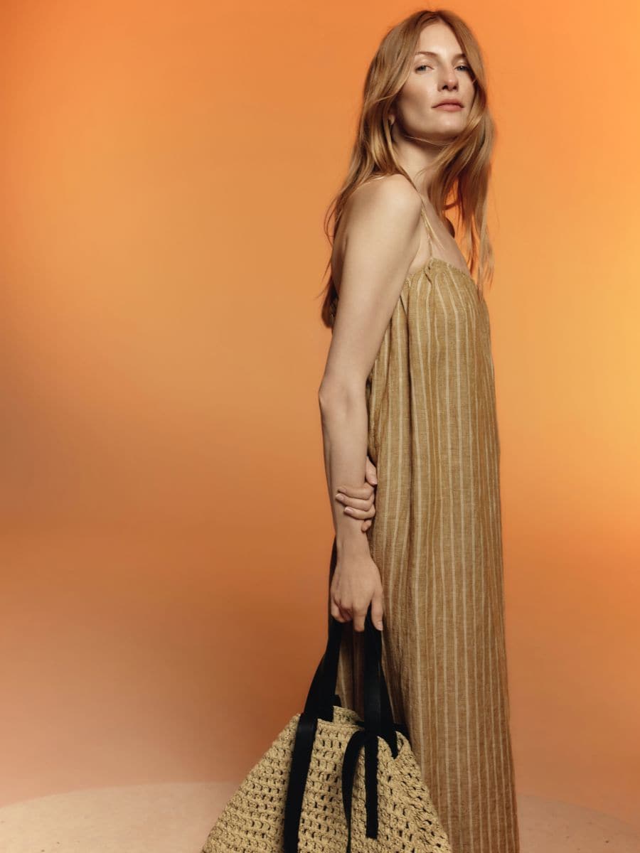 Striped linen dress
