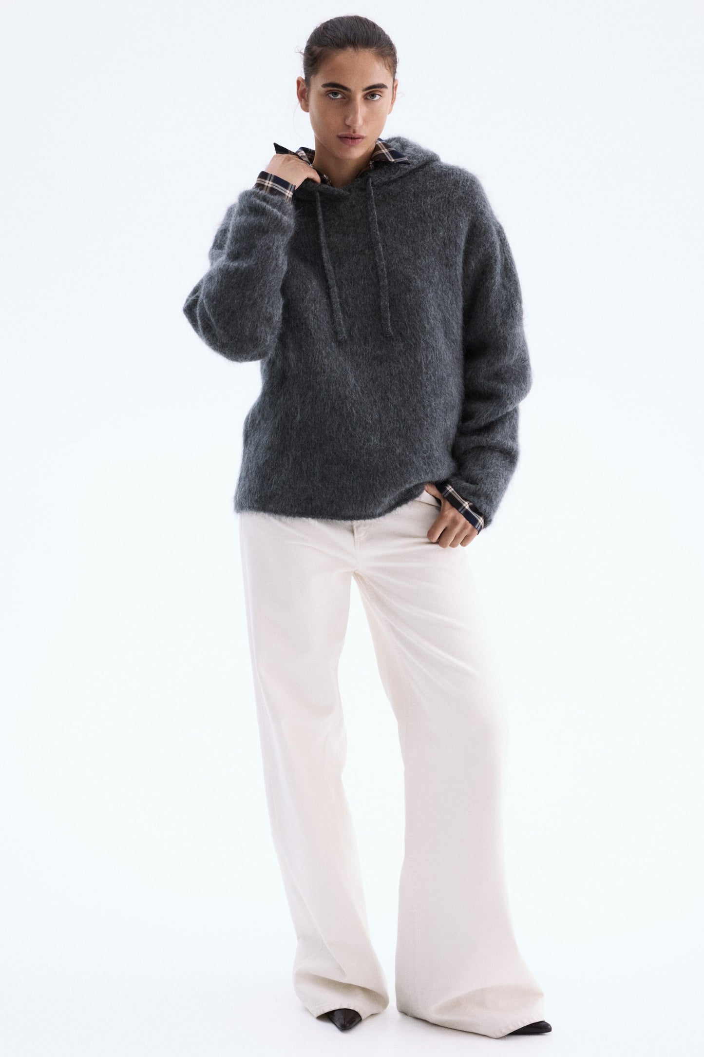 Mohair-blend hoodie