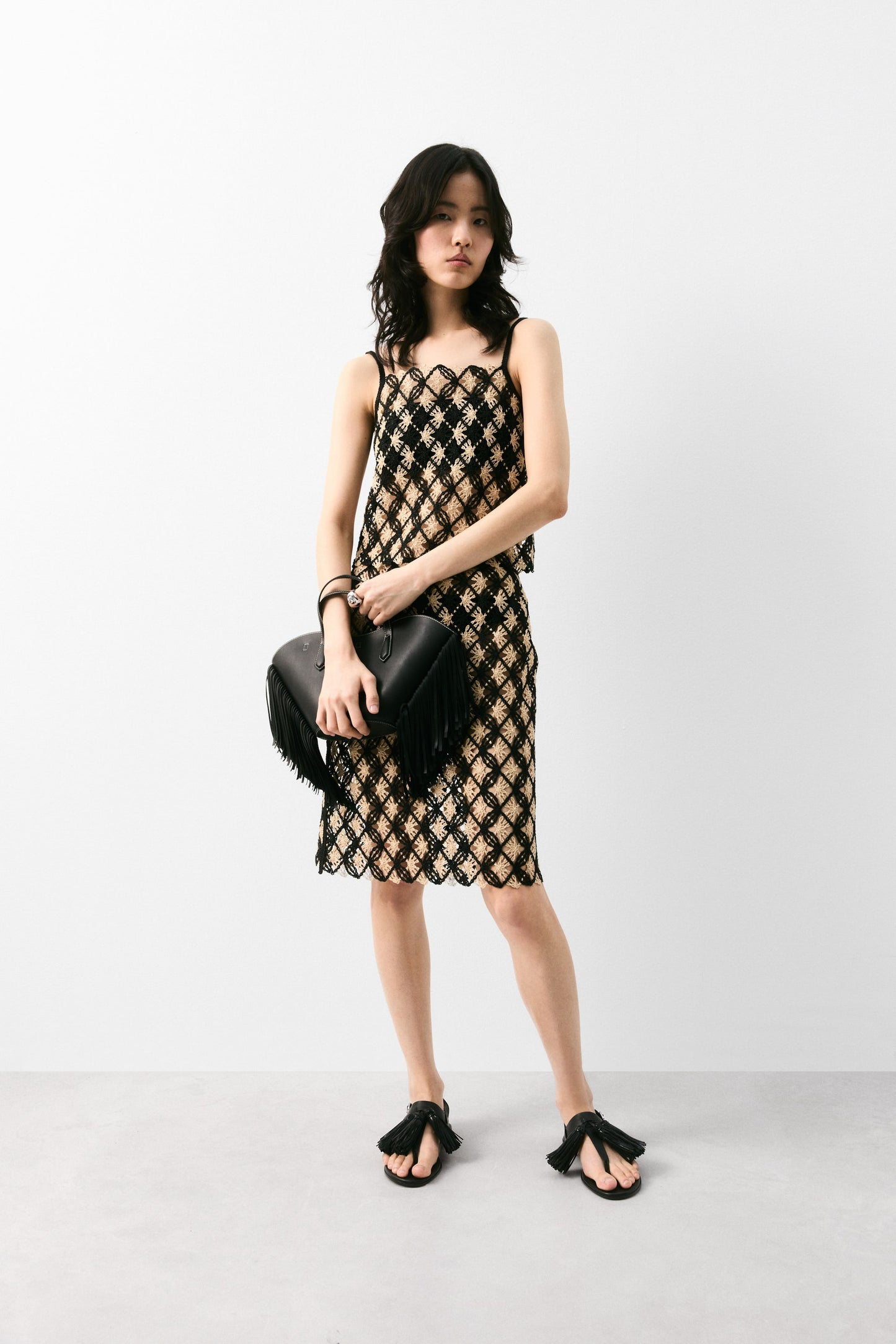 Crochet-look skirt