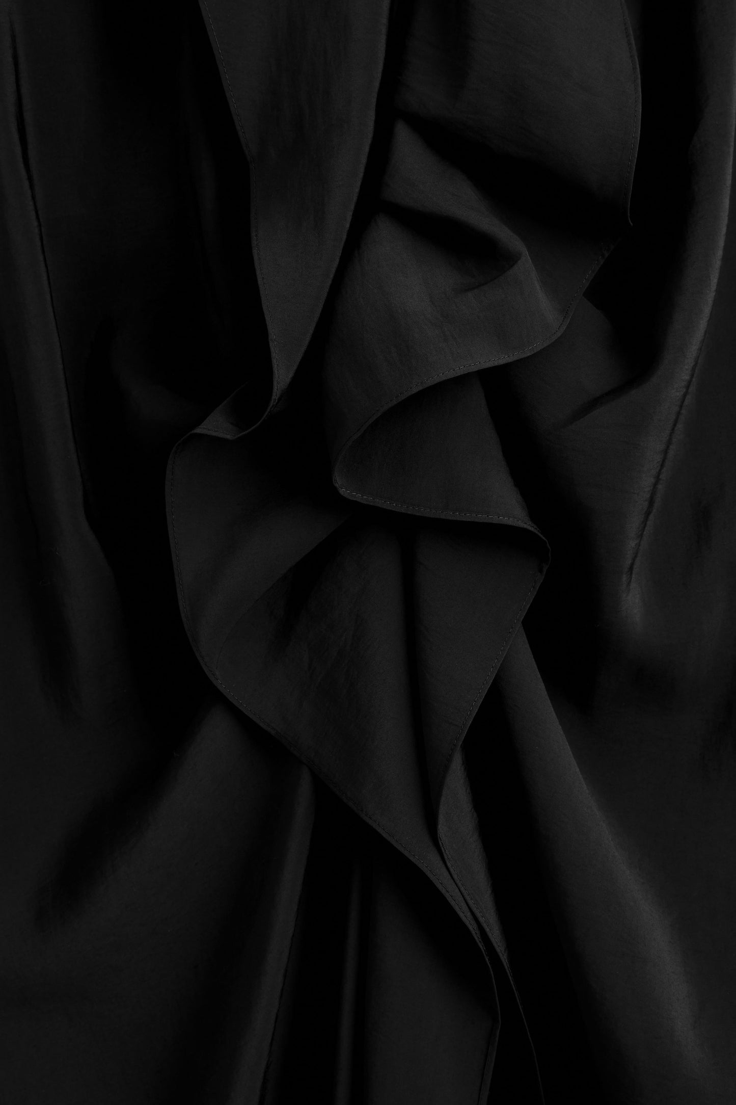 Ruffled draped midi dress