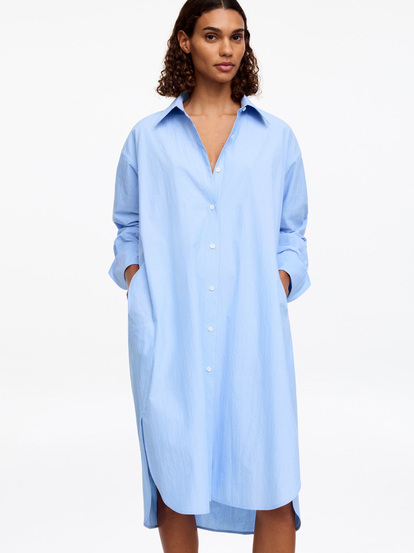 Loose-Fit Cotton Shirt Dress