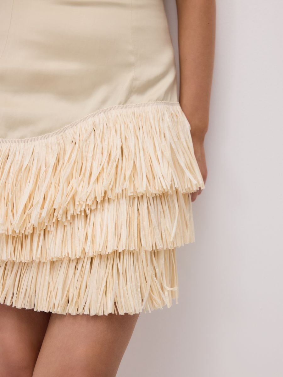 Bandeau dress with fringes