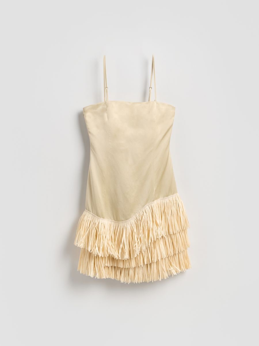 Bandeau dress with fringes