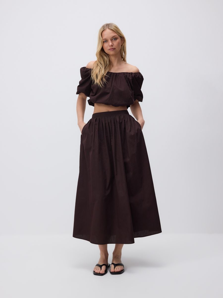 Gathered cropped blouse