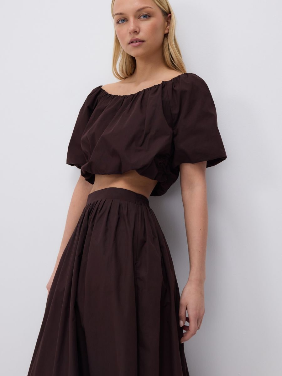 Gathered cropped blouse