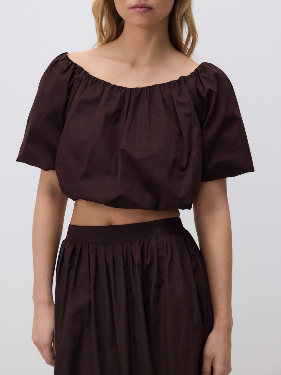 Gathered cropped blouse