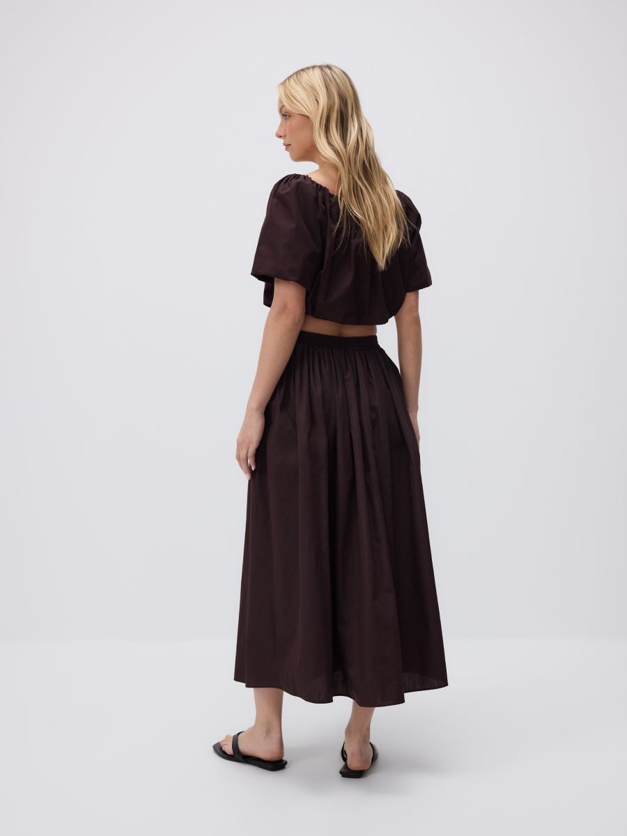 Gathered cropped blouse