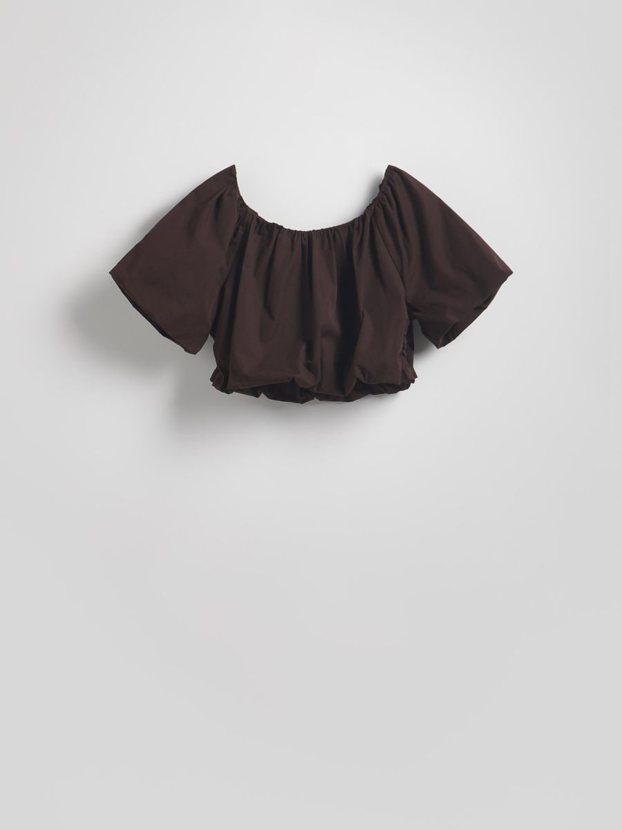 Gathered cropped blouse