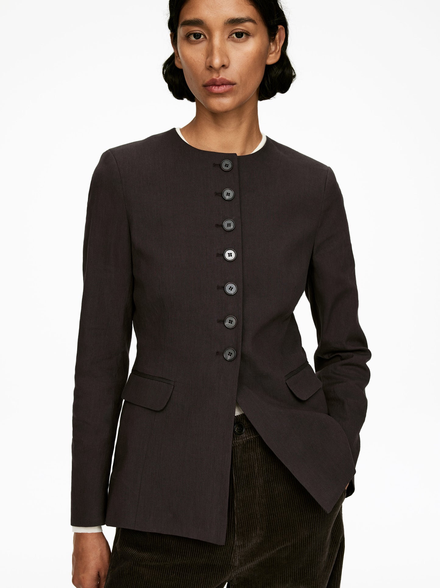 Linen-Blend Blazer
