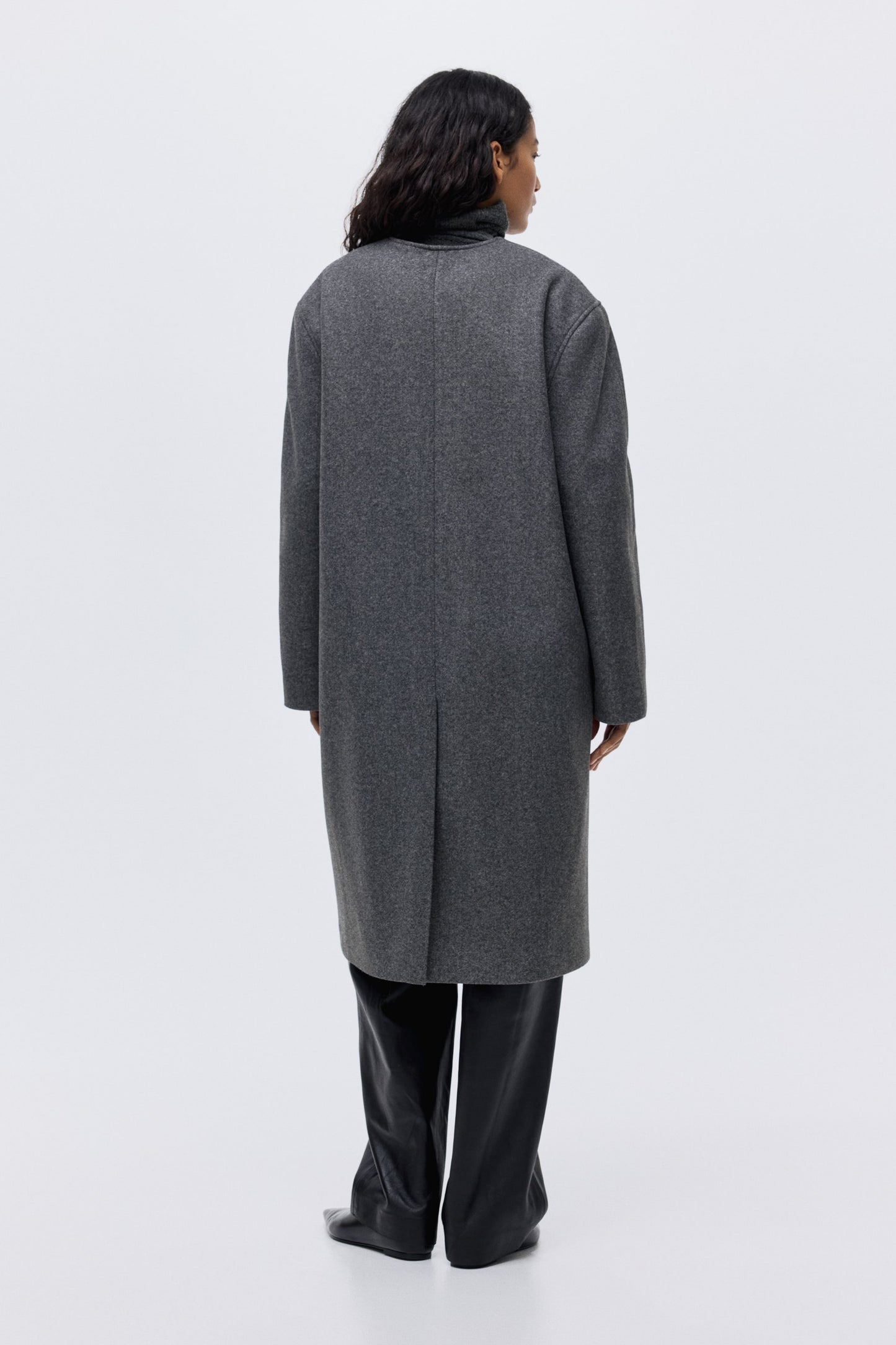 Scarf-detail coat