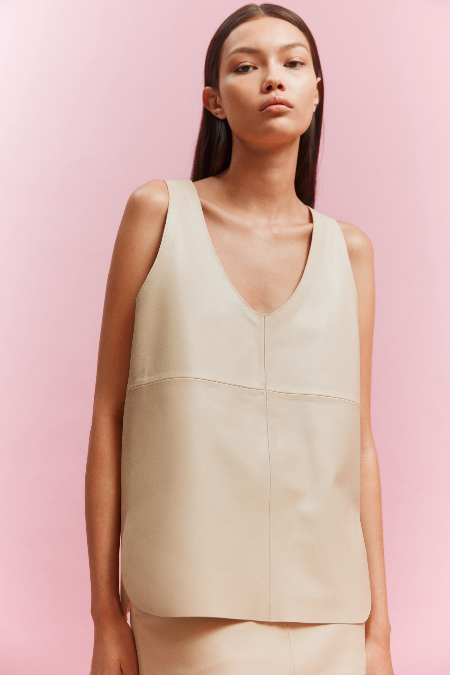 Leather vest top