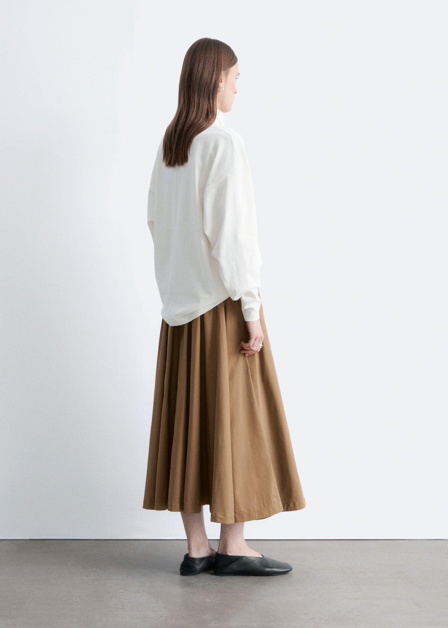 Voluminous Drawstring Midi Skirt