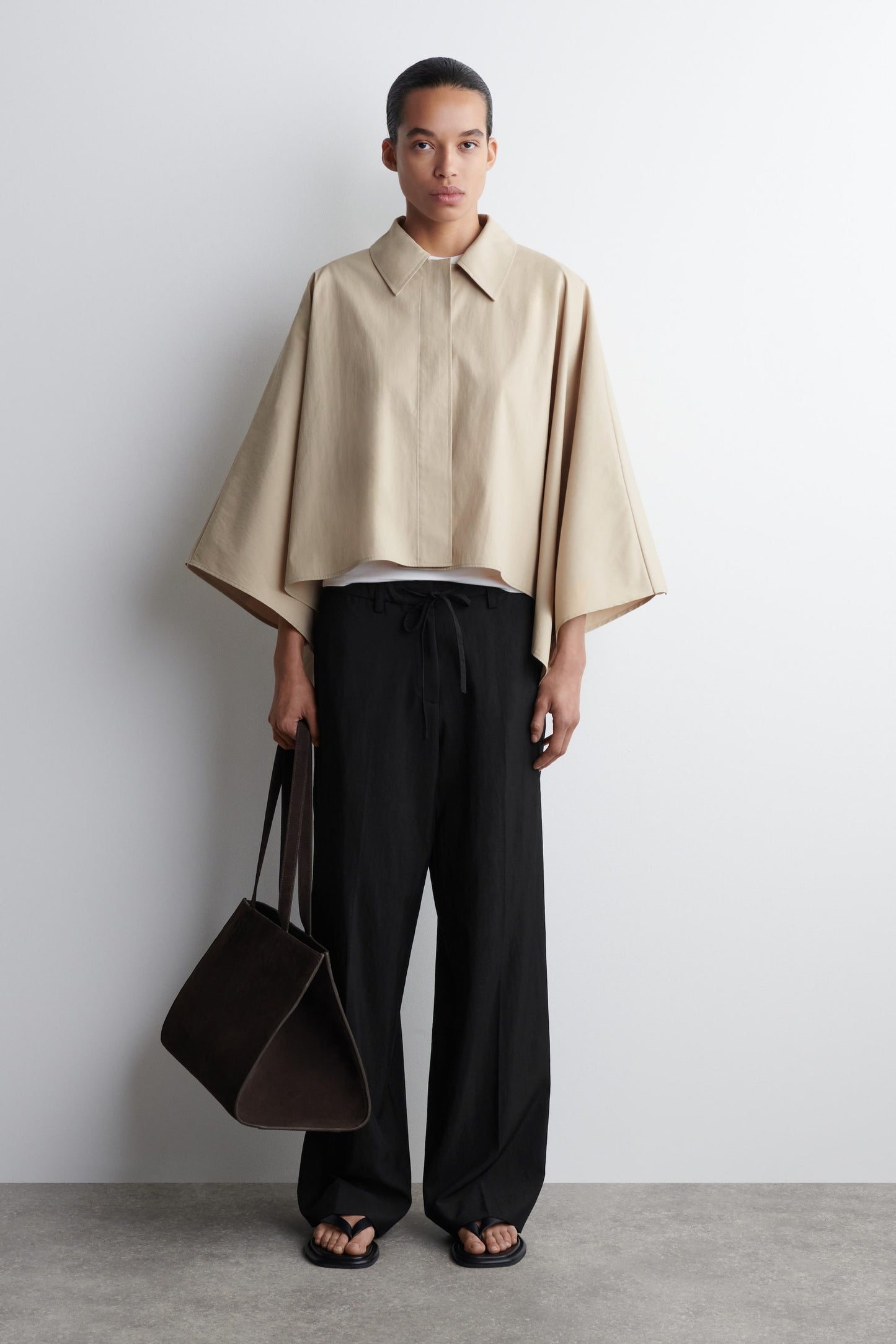 Cropped Trench Coat Cape