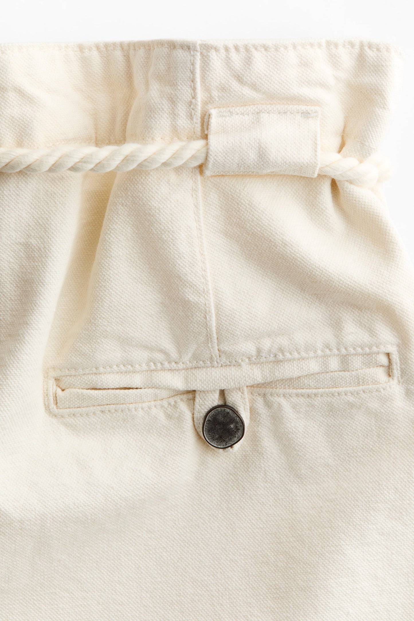 Rope-belt paper bag trousers