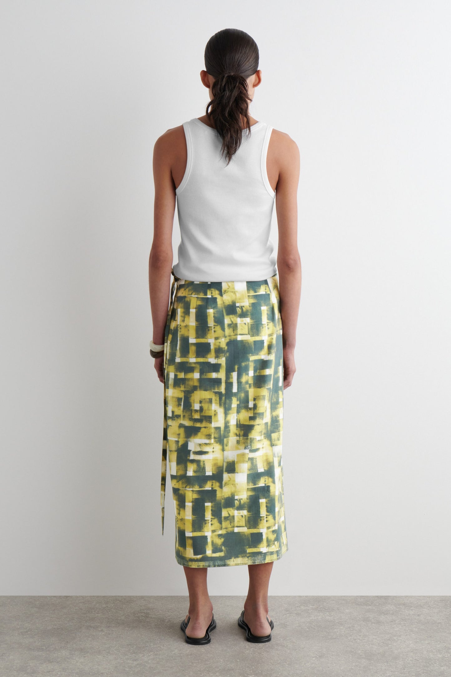 Printed Midi Wrap Skirt
